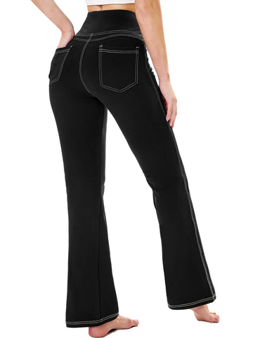 Flare Leggings for Women, Stretchy High Waisted Bootcut Workout Yoga Pants Tummy Control Butt Lift Bell Bottom Jeans